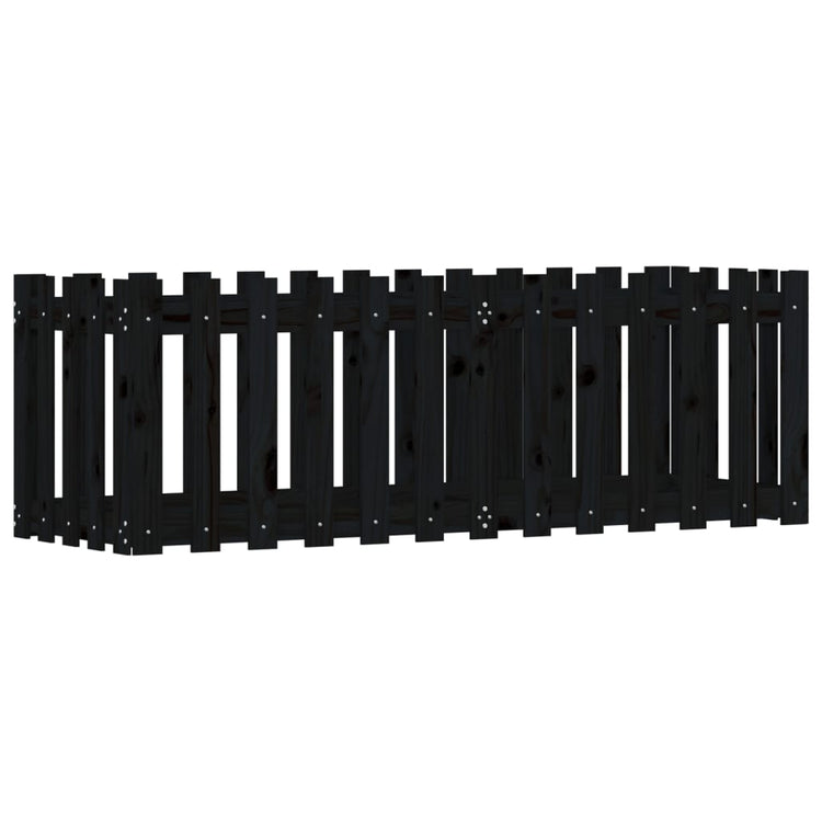 VIDAXL -Planungsbox erhöhte Zäune 150x50x50 cm Kiefernholz schwarz