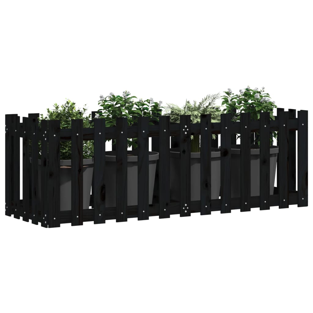 VIDAXL -Planungsbox erhöhte Zäune 150x50x50 cm Kiefernholz schwarz