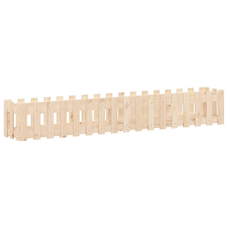 Vidaxl -Pflanzer mit Zaundesign 200x30x30 cm Kiefernholz angehoben