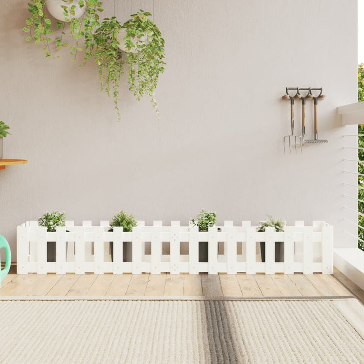 Vidaxl Pflanzer Insent HEK Design 200x30x30 cm Kiefern mit Weiß