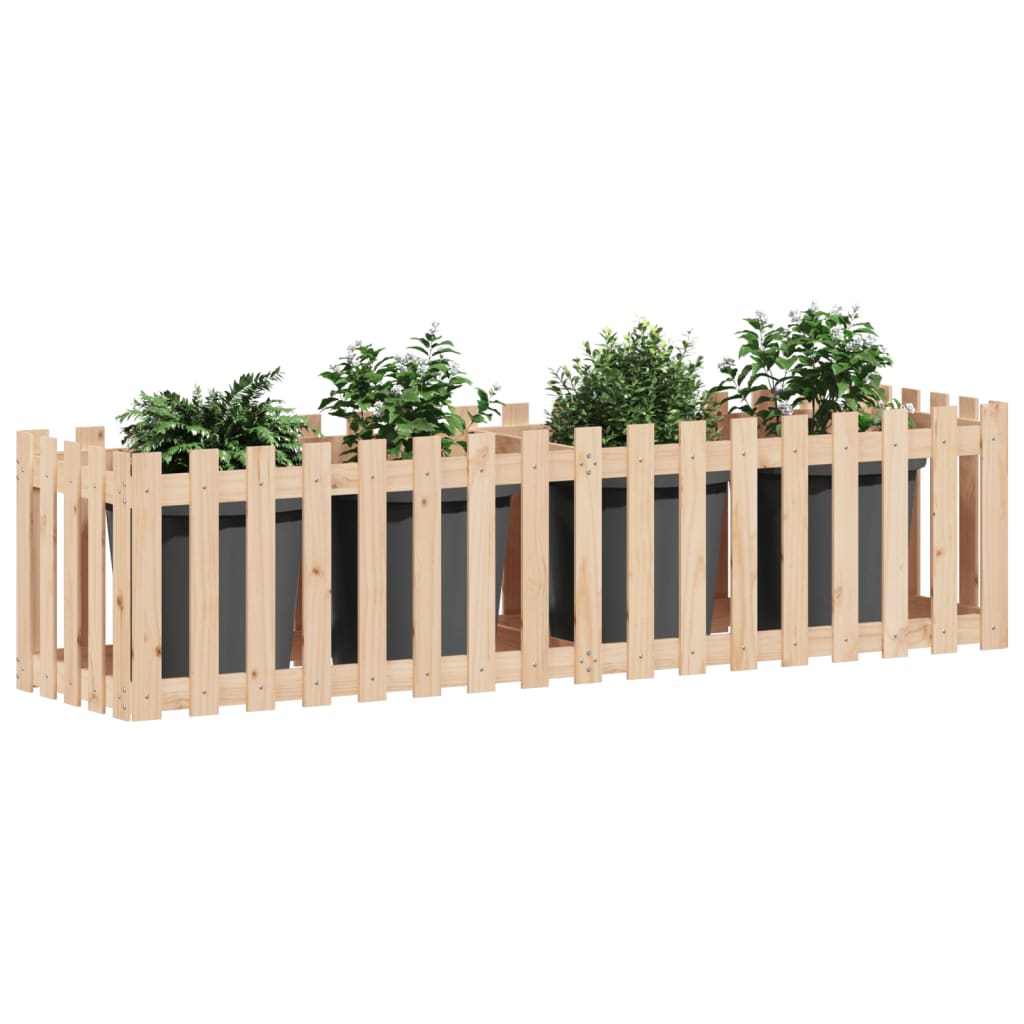 VIDAXL -Pflanzer mit Fechten 200x50x50 cm Kiefernholz angehoben