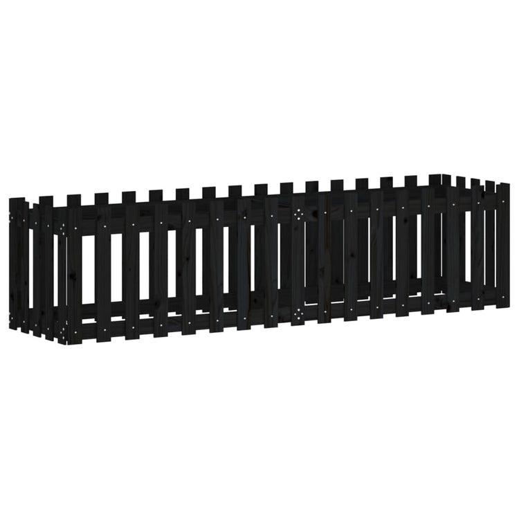 Vidaxl Pflanzer Insent HEK Design 200x50x50 cm Kiefernholz schwarz
