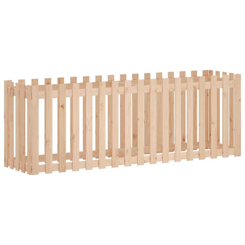 Vidaxl -Pflanzer mit Zaundesign 200x50x70 cm Kiefernholz angehoben