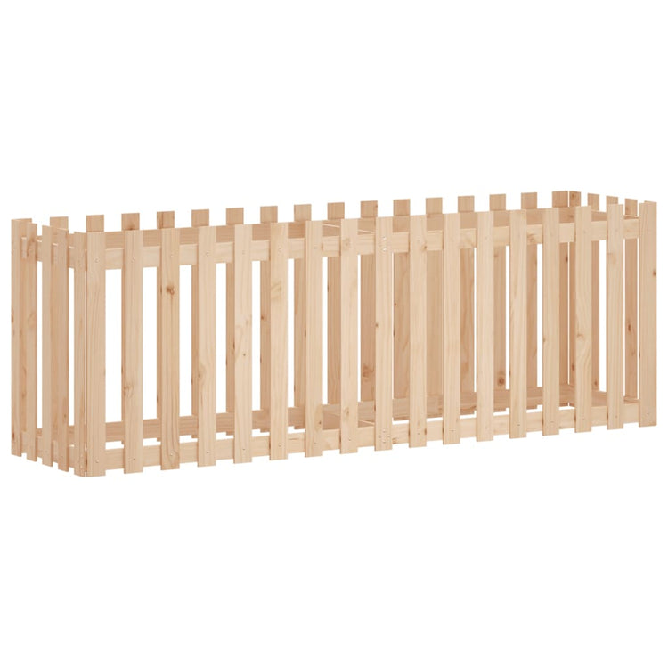 Vidaxl -Pflanzer mit Zaundesign 200x50x70 cm Kiefernholz angehoben