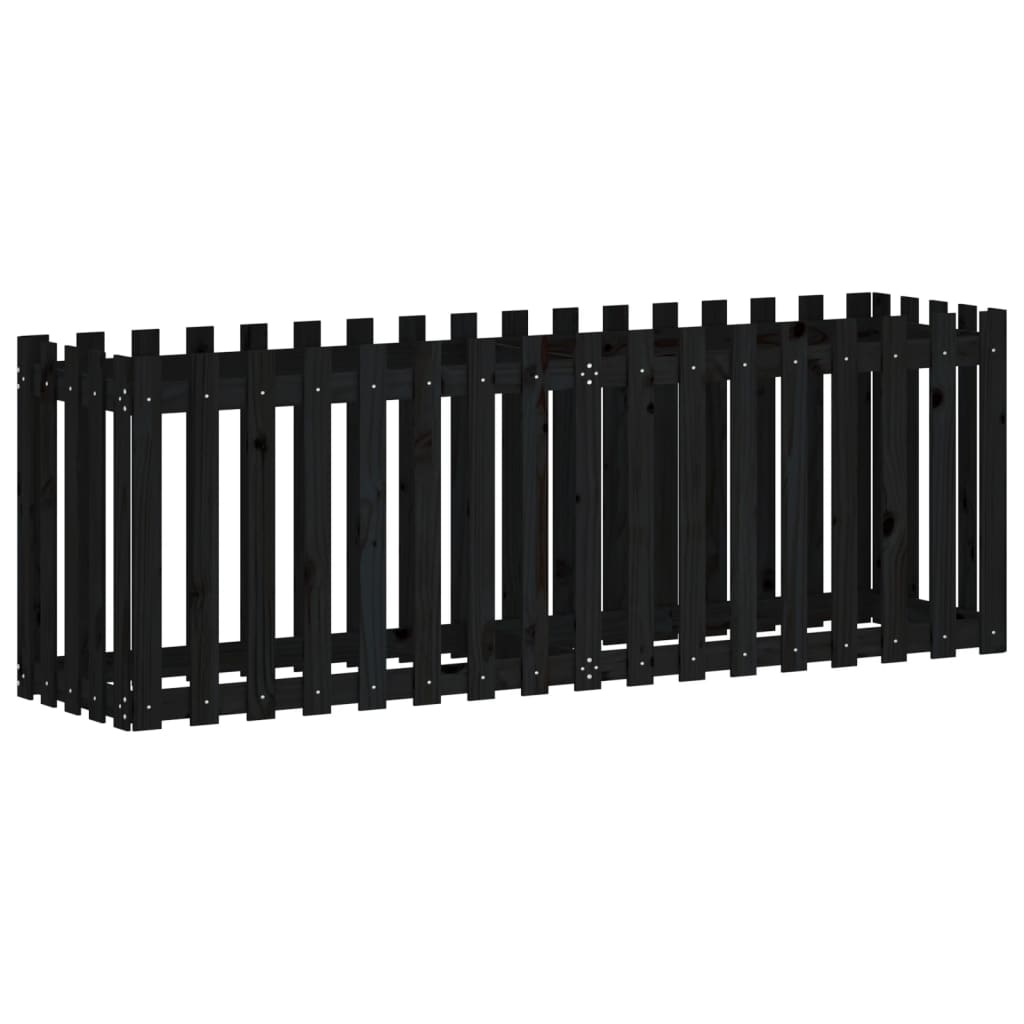 Vidaxl Pflanzer Insent HEK Design 200x50x70 cm Kiefernholz schwarz