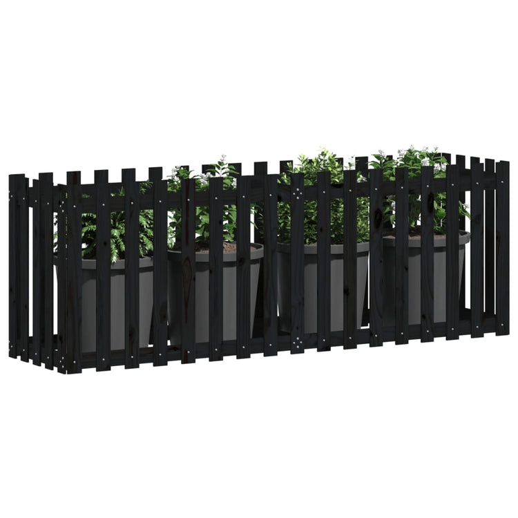 Vidaxl Pflanzer Insent HEK Design 200x50x70 cm Kiefernholz schwarz