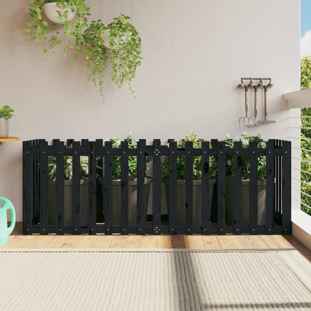 Vidaxl Pflanzer Insent HEK Design 200x50x70 cm Kiefernholz schwarz