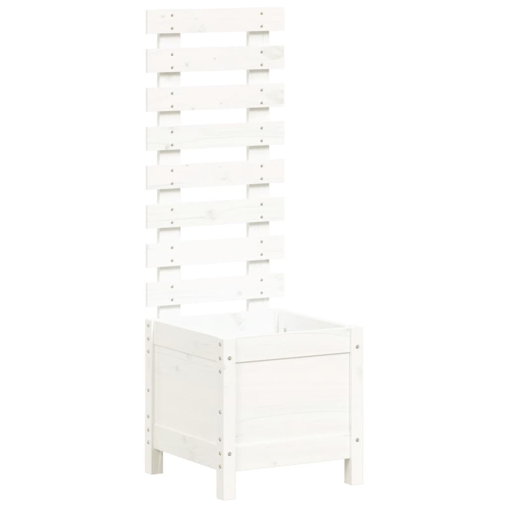 VIDAXL -Pflanzer mit Rack 39x39.5x114 cm Festkiefern Weiß weiß