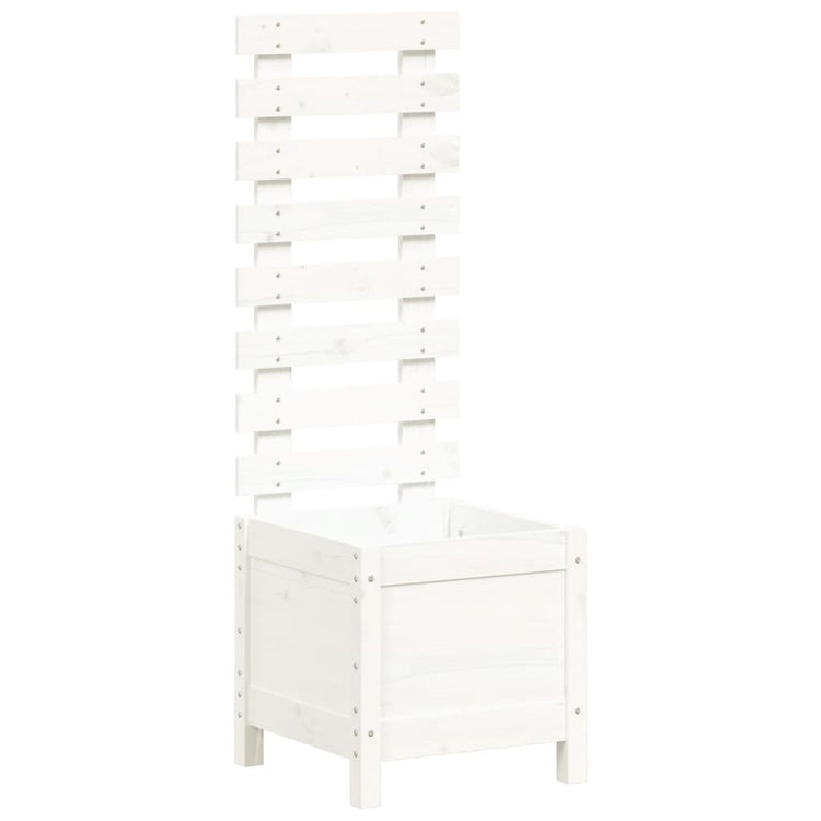 VIDAXL -Pflanzer mit Rack 39x39.5x114 cm Festkiefern Weiß weiß