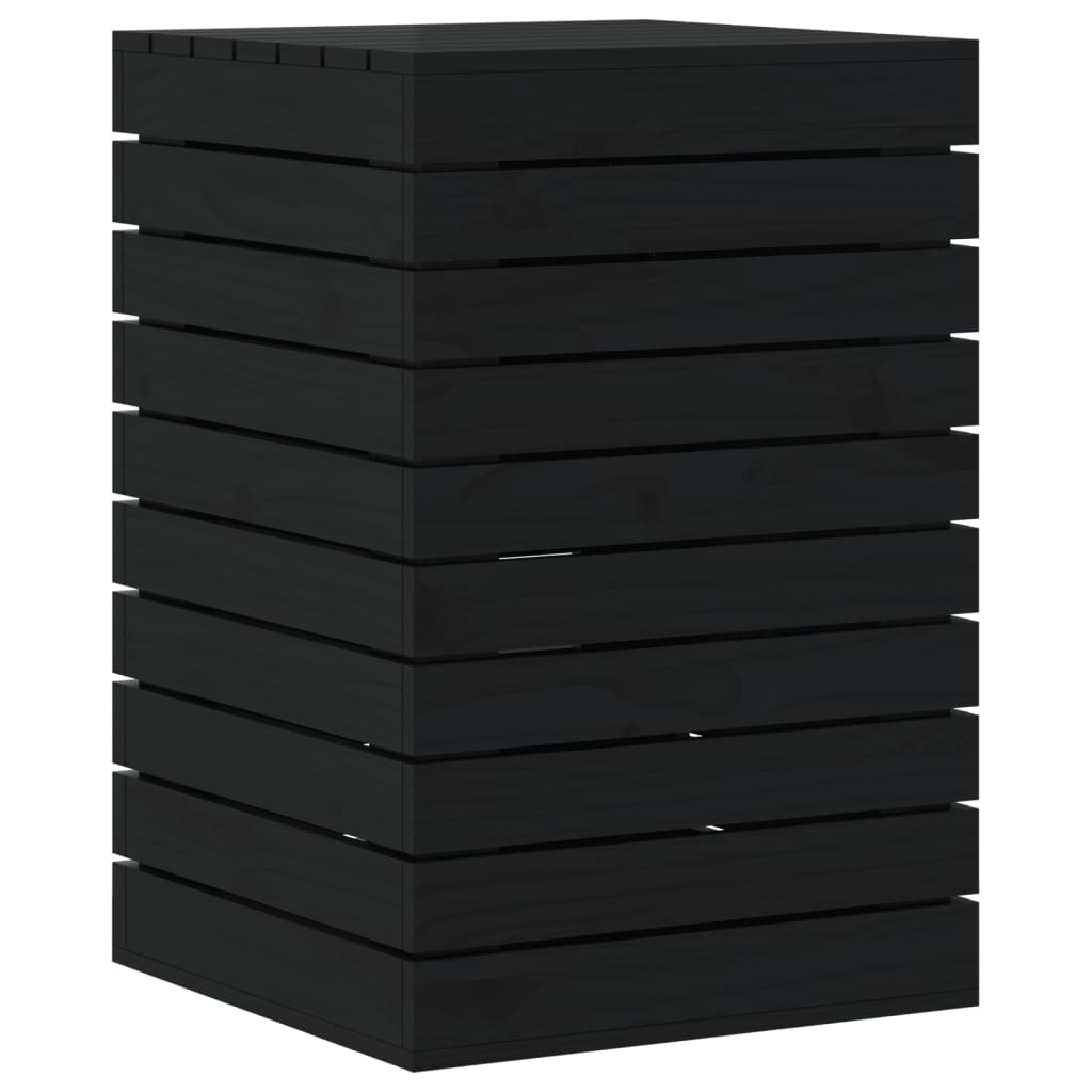 Vidaxl Waschkorb 44x44x66 cm Festkiefer schwarz