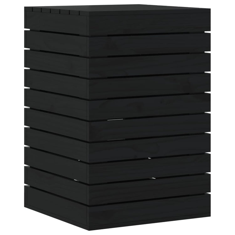 Vidaxl Waschkorb 44x44x66 cm Festkiefer schwarz