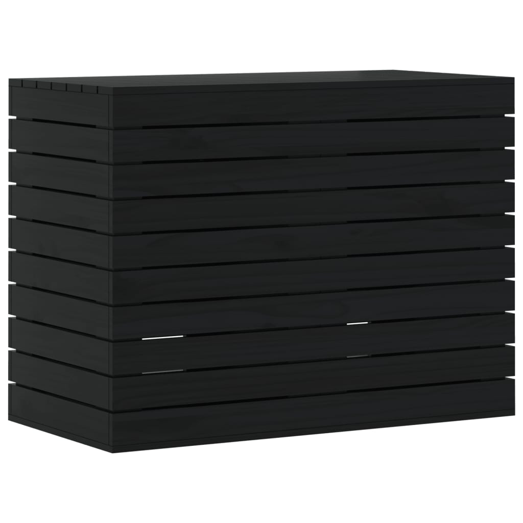VIDAXL -Waschkorb 88.5x44x66 CM Solid Pine Schwarz