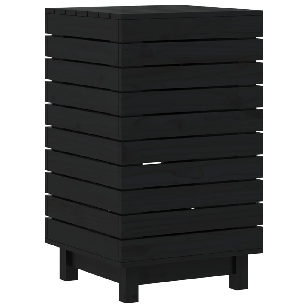 Vidaxl Waschkorb 44x44x76 CM Solid Pine Schwarz