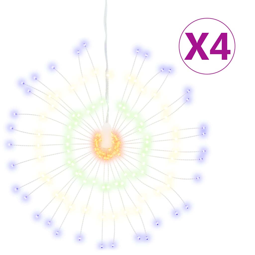 Vidaxl Weihnachtsbeleuchtung Feuerwerk 4 ST 140 Multikolored LEDs 17 cm