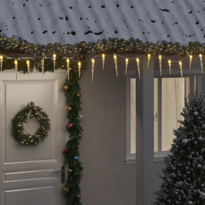 Vidaxl Weihnachtsbeleuchtung Eiskegel mit 100 LEDs 10 m Acryl PVC warmes Weiß