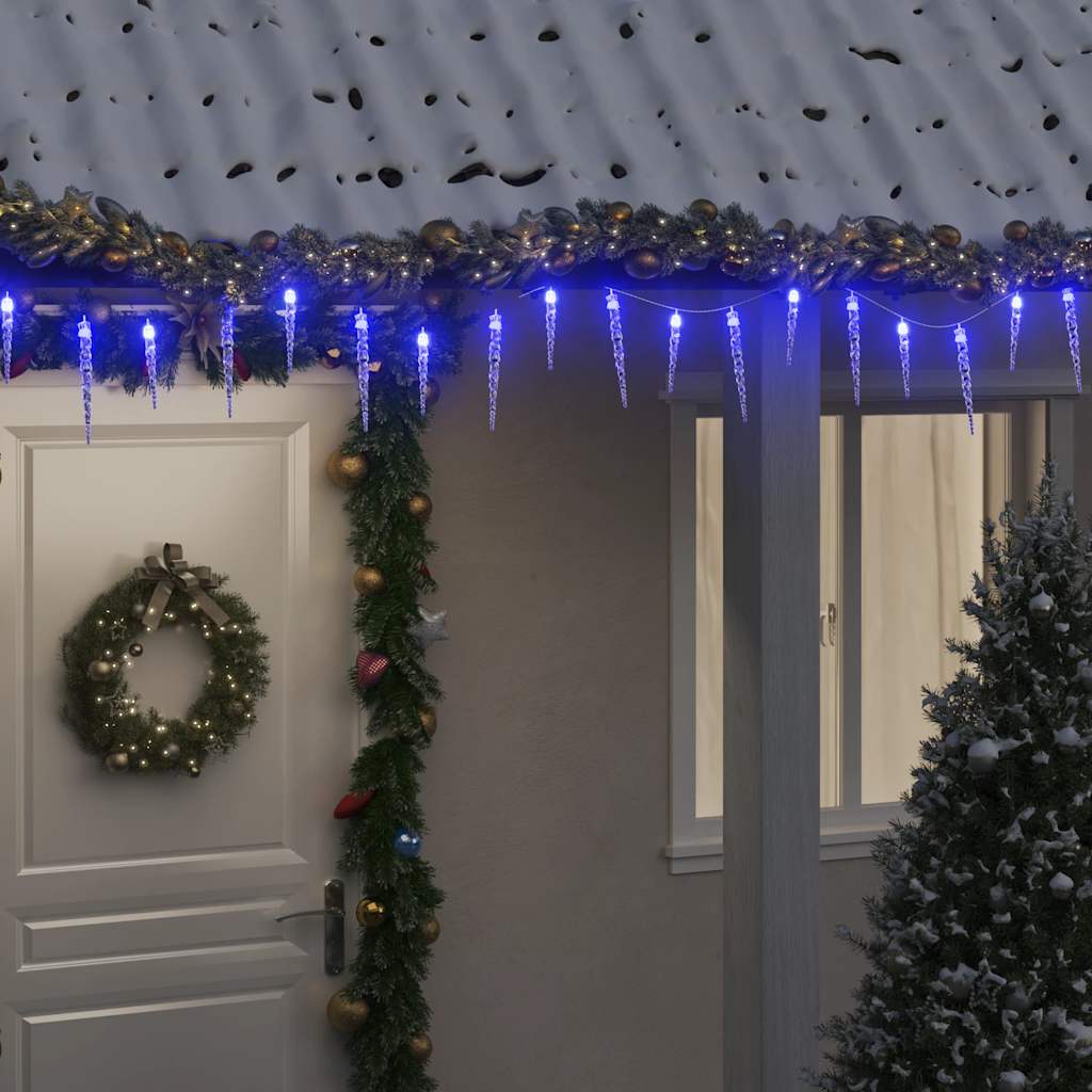 VidaXL Weihnachtsbeleuchtung Eiszapfen 200 blaue LEDs 20 m Acryl PVC