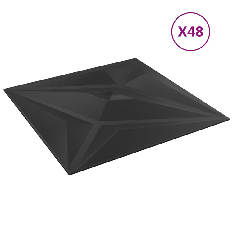 VIDAXL 48 ST WALL TOMELS STAR 12 m² 50 x 50 cm xps Weiß