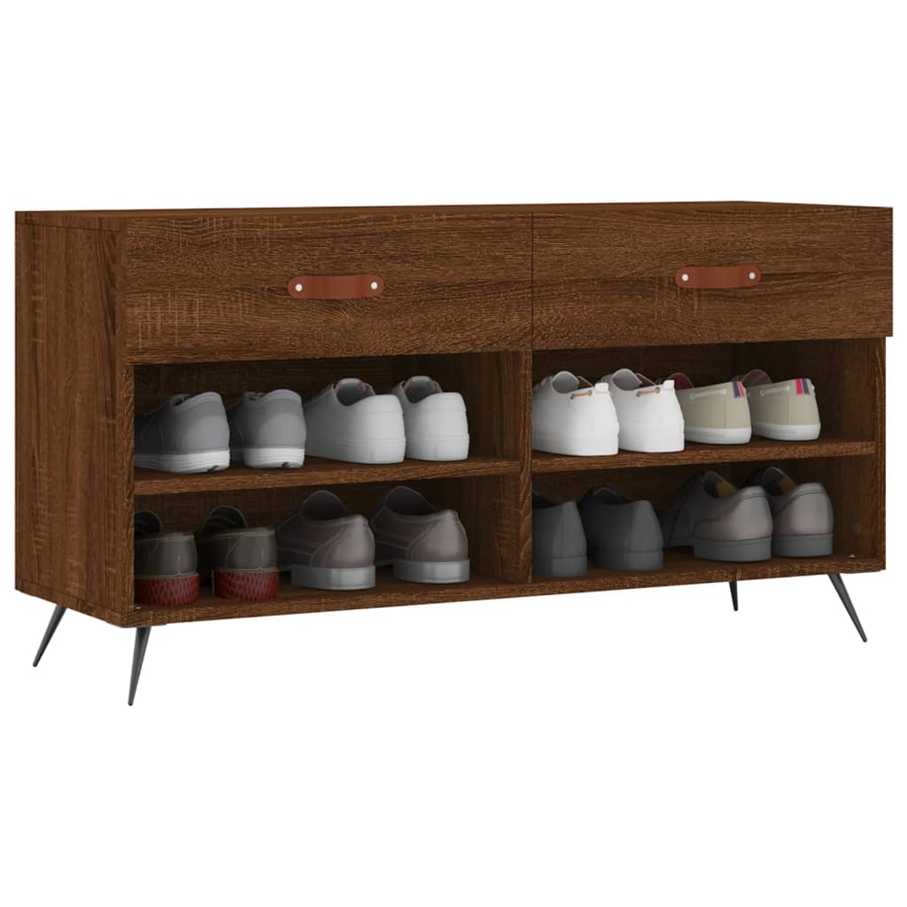 Vidaxl Schuhsofa 102x35x55 cm verarbeitetes Holz Sonoma Eichefarbe