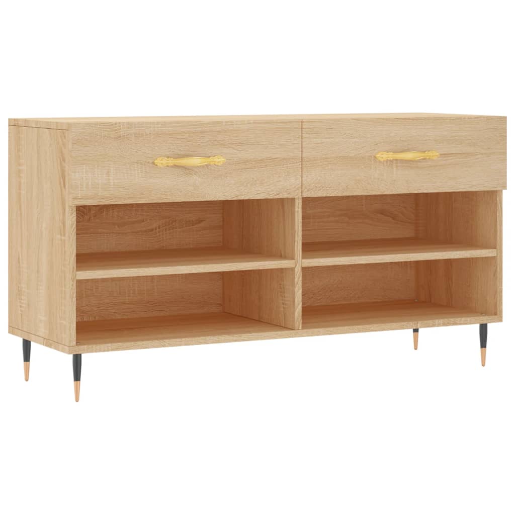 Vidaxl Schuhsofa 102x35x55 cm verarbeitetes Holz Sonoma Eichefarbe