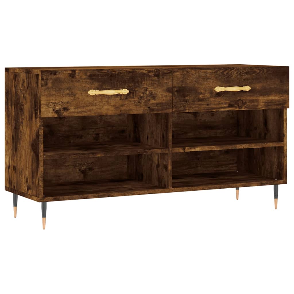 Vidaxl -Schuhsofa 102x35x55 cm verarbeiteter Holzgeräuchchen -Eiche gefärbt
