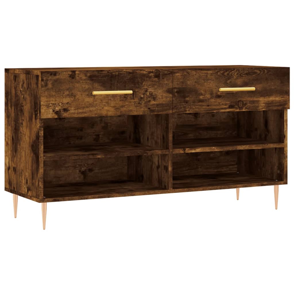 Vidaxl -Schuhsofa 102x35x55 cm verarbeiteter Holzgeräuchchen -Eiche gefärbt