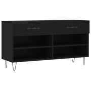 Vidaxl Schuhe Bank 102x35x55 cm verarbeitetes Holz schwarz - afbeelding 2