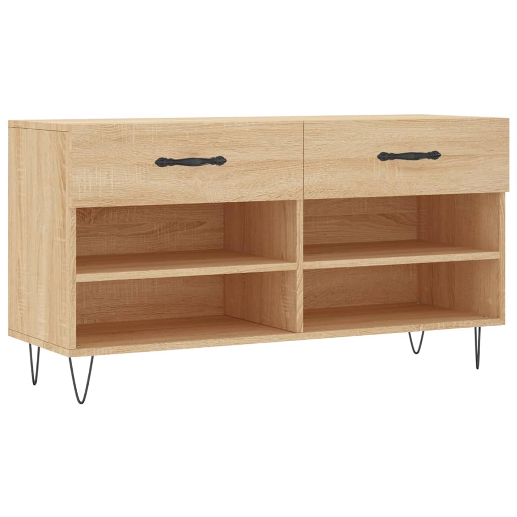 Vidaxl Schuhsofa 102x35x55 cm verarbeitetes Holz Sonoma Eichefarbe