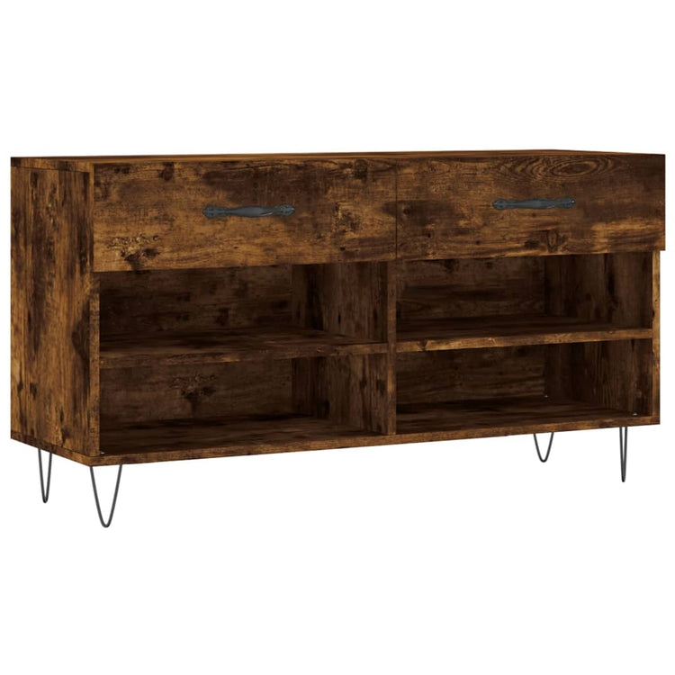 Vidaxl -Schuhsofa 102x35x55 cm verarbeiteter Holzgeräuchchen -Eiche gefärbt