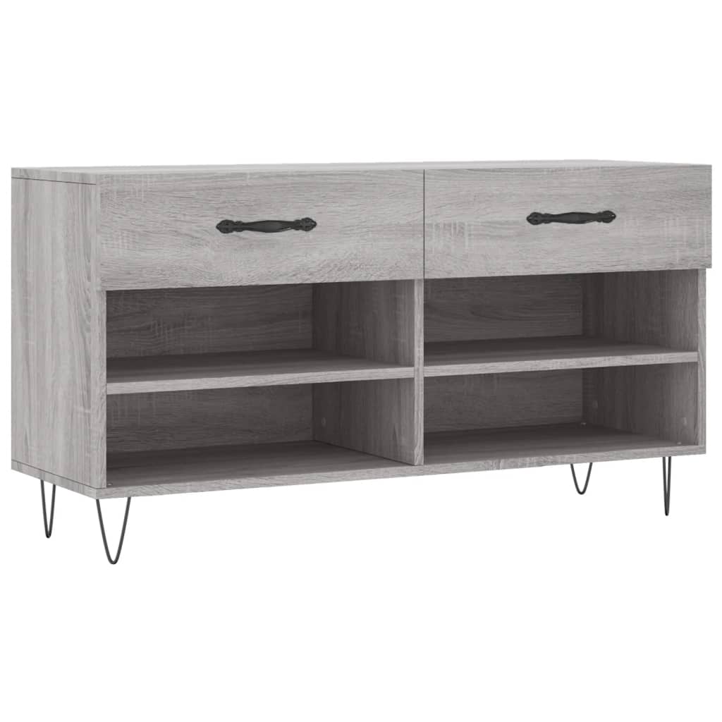 Vidaxl Schuhsofa 102x35x55 cm verarbeitetes Holzgrau Sonoma Eiche Farbe