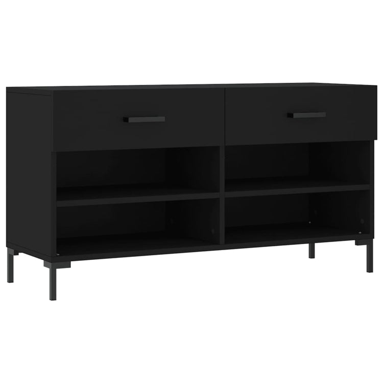 Vidaxl Schuhe Bank 102x35x55 cm verarbeitetes Holz schwarz