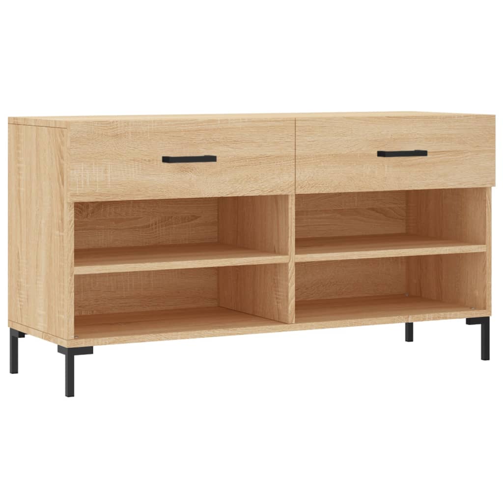 Vidaxl Schuhsofa 102x35x55 cm verarbeitetes Holz Sonoma Eichefarbe
