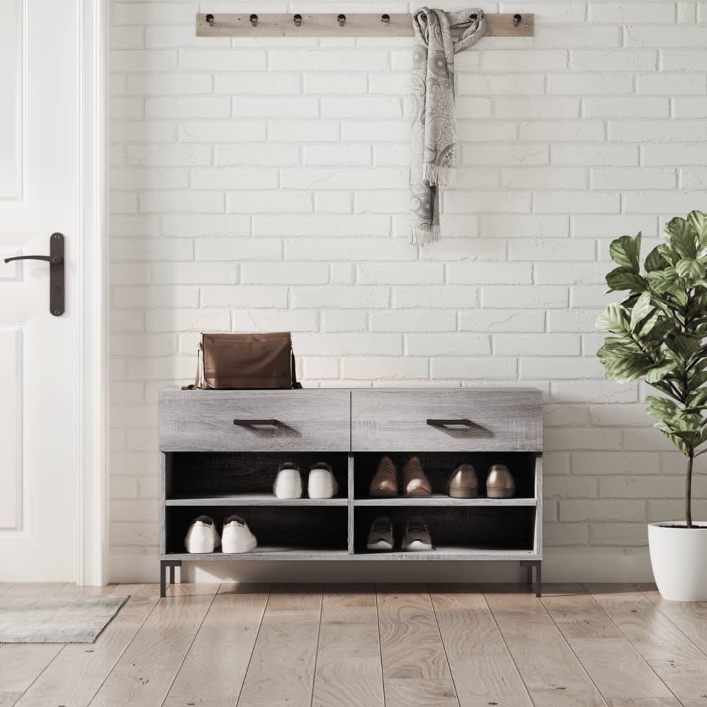 Vidaxl Schuhsofa 102x35x55 cm verarbeitetes Holzgrau Sonoma Eiche Farbe