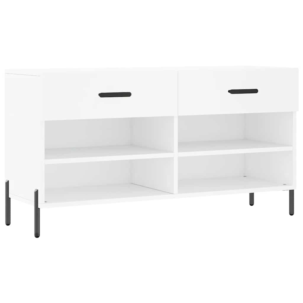 Vidaxl Schuhsofa 102x35x55 cm verarbeitetes Holz weiß