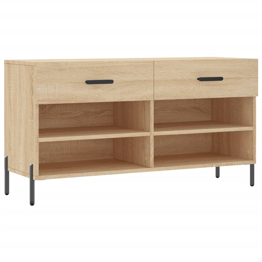 Vidaxl Schuhsofa 102x35x55 cm verarbeitetes Holz Sonoma Eichefarbe