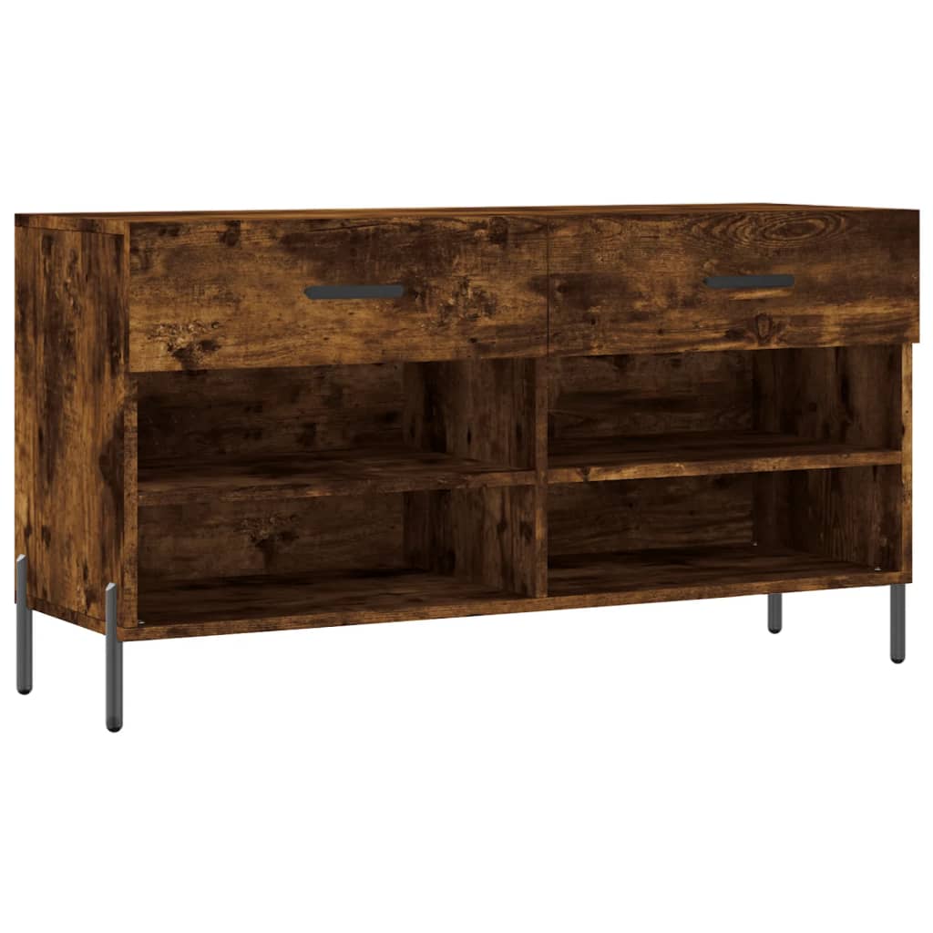 Vidaxl -Schuhsofa 102x35x55 cm verarbeiteter Holzgeräuchchen -Eiche gefärbt