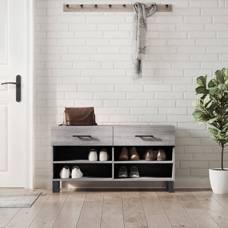 Vidaxl Schuhsofa 102x35x55 cm verarbeitetes Holzgrau Sonoma Eiche Farbe
