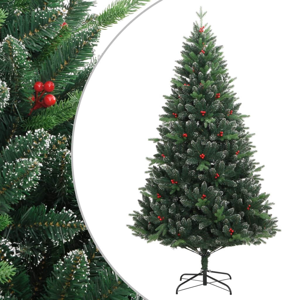 Vidaxl Kunstkerstboom mit Scharnieren und roten Beeren 240 cm