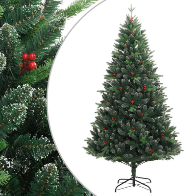 Vidaxl Kunstkerstboom mit Scharnieren und roten Beeren 240 cm