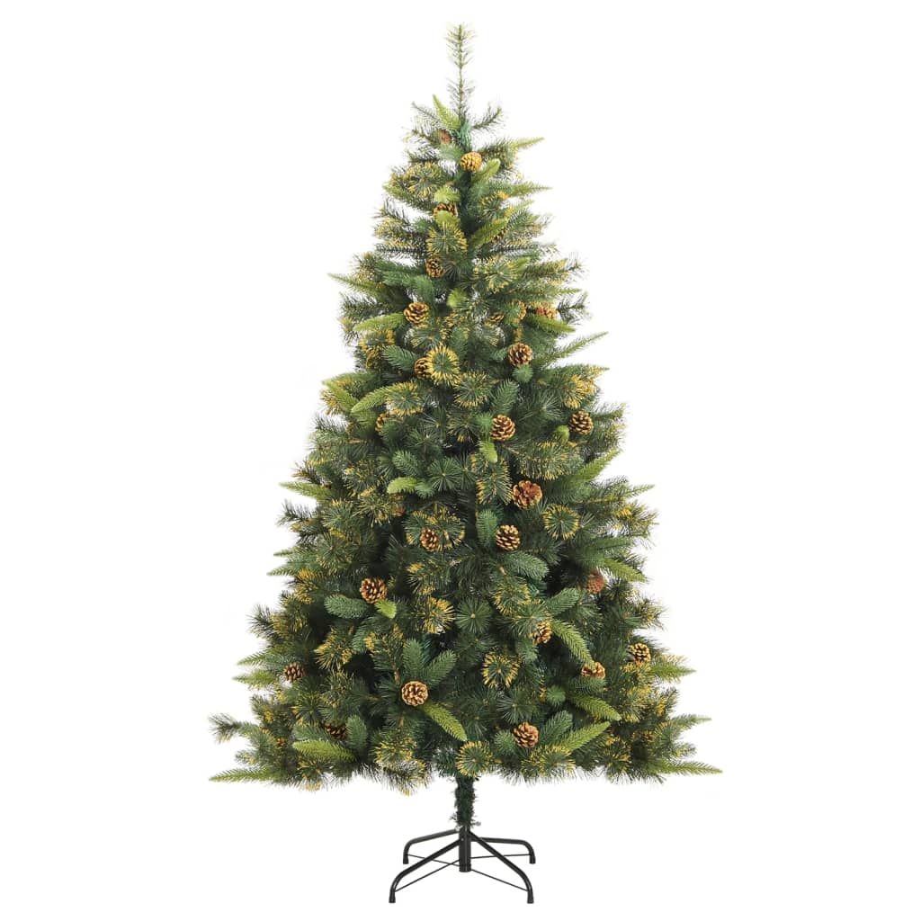 Vidaxl Kunstkerstboom mit Scharnieren und Kiefernzapfen 180 cm
