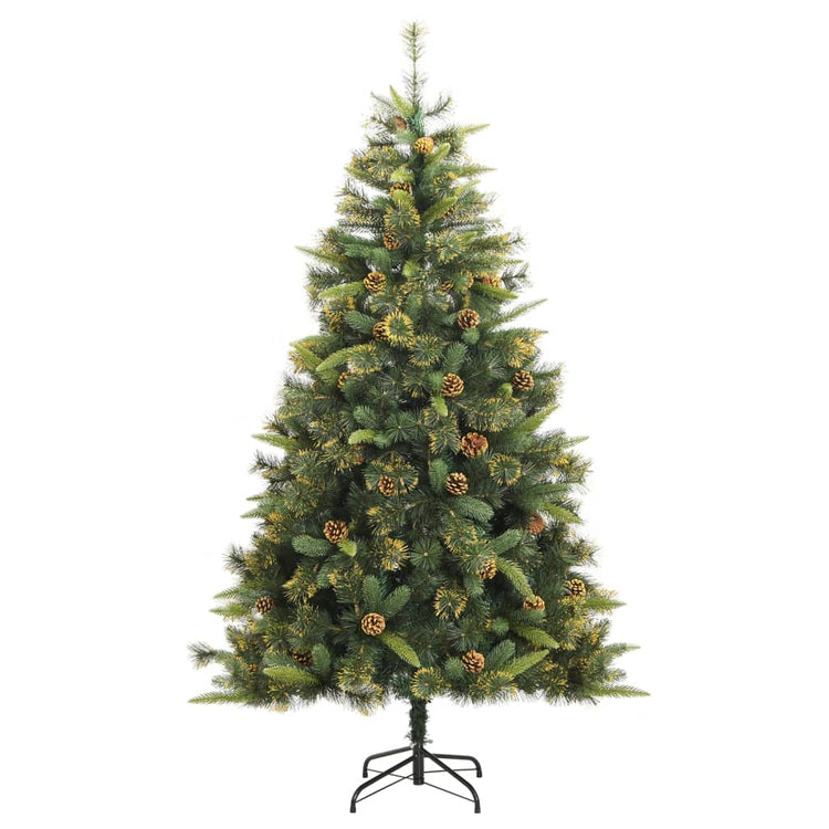 Vidaxl Kunstkerstboom mit Scharnieren und Kiefernkegeln 210 cm