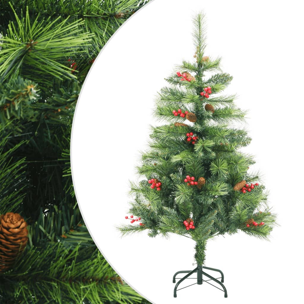Vidaxl Kunstkerstboom mit Scharnieren Kiefern und Beeren 120 cm