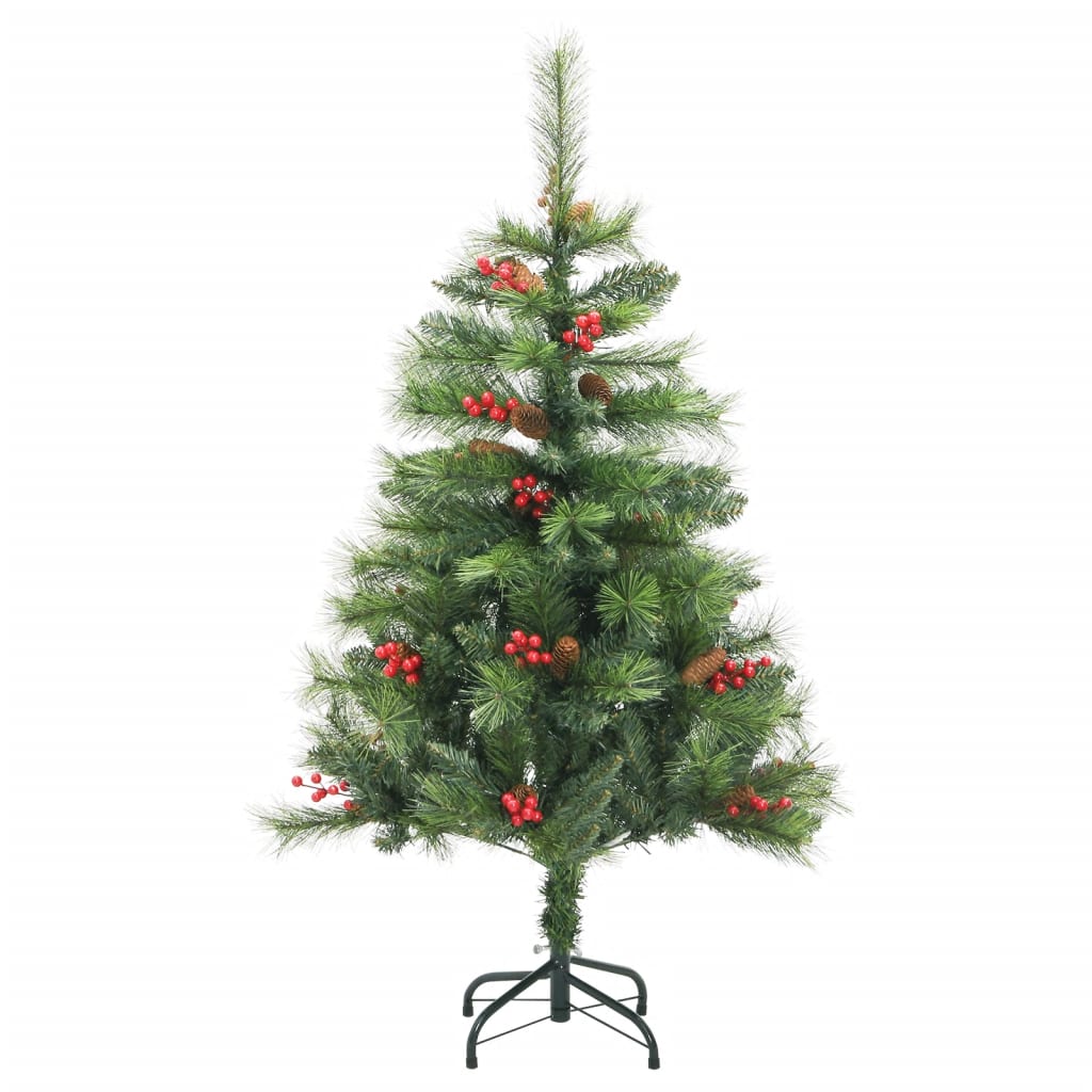 Vidaxl Kunstkerstboom mit Scharnieren Kiefern und Beeren 120 cm