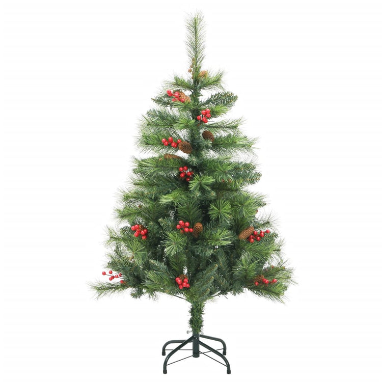 Vidaxl Kunstkerstboom mit Scharnieren Kiefern und Beeren 120 cm