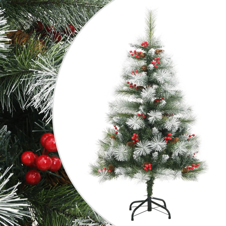 Vidaxl Kunstkerstboom mit Scharnieren Kiefern und Beeren 120 cm