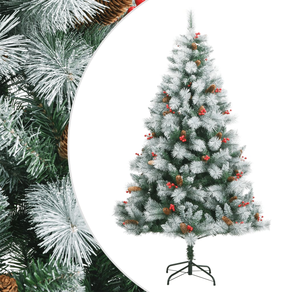 Vidaxl Kunstkerstboom mit Scharnierenkasten und Beeren 210 cm