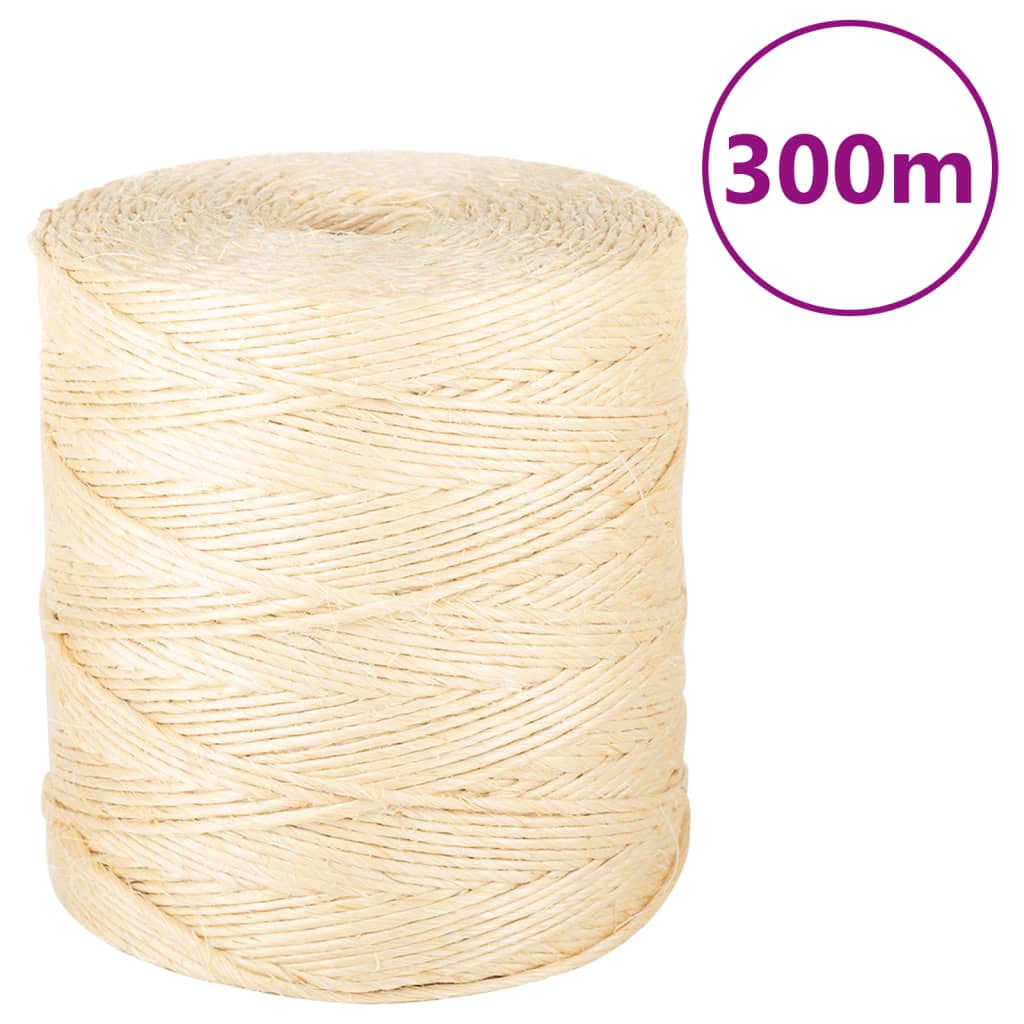 VIDAXL -Seil 2 mm 300 m 100% Sisal