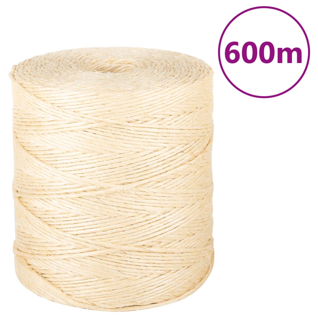 VIDAXL -Seil 2 mm 600 m 100% Sisal