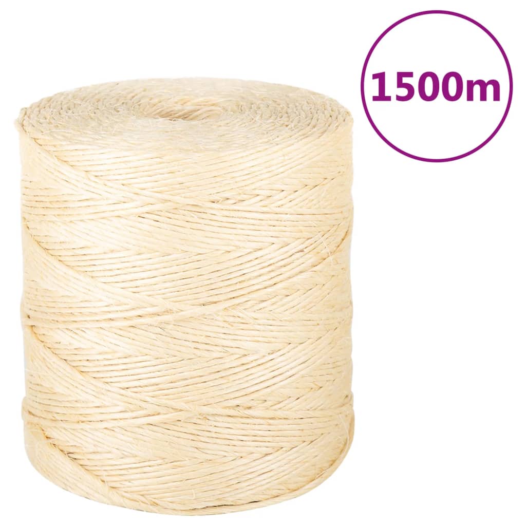 VIDAXL -Seil 2 mm 1500 m 100% Sisal