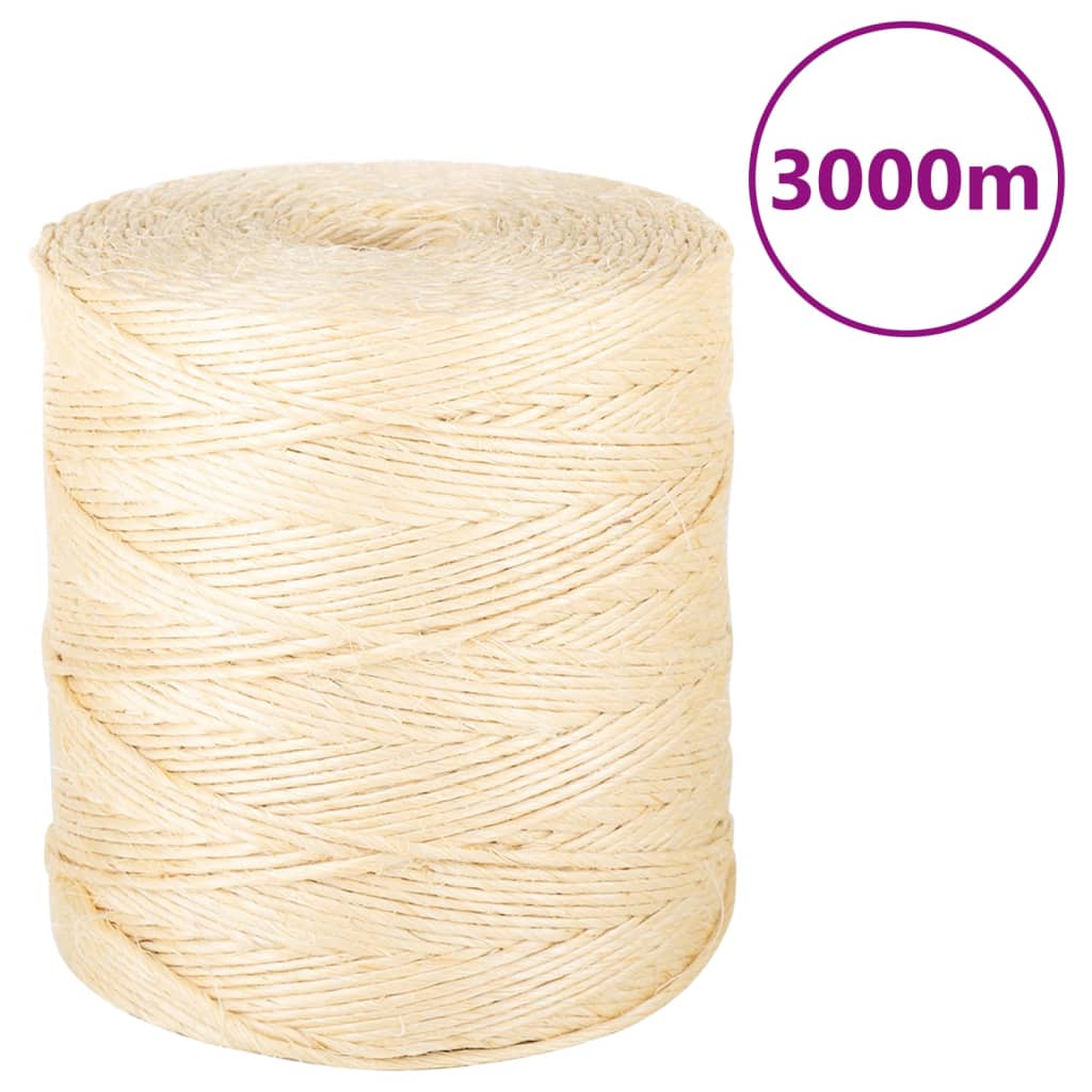 Vidaxl -Seil 2 mm 3000 m 100% Sisal
