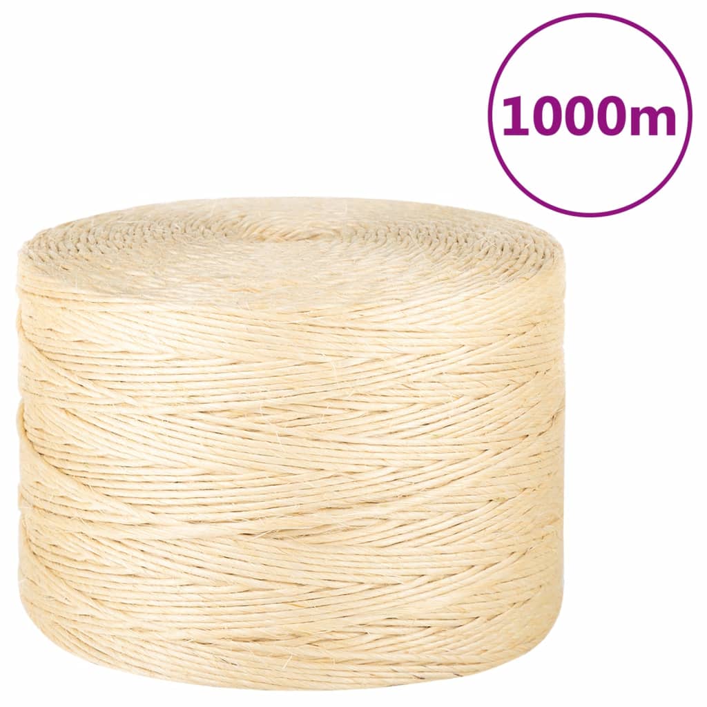 Vidaxl -Seil 3 mm 1000 m 100% Sisal